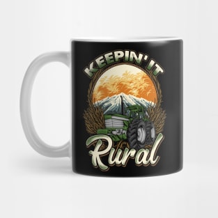 Farmer Farming | Keepin' It Rural | Farm Row Crop Tractor Mug